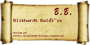 Blikhardt Balázs névjegykártya